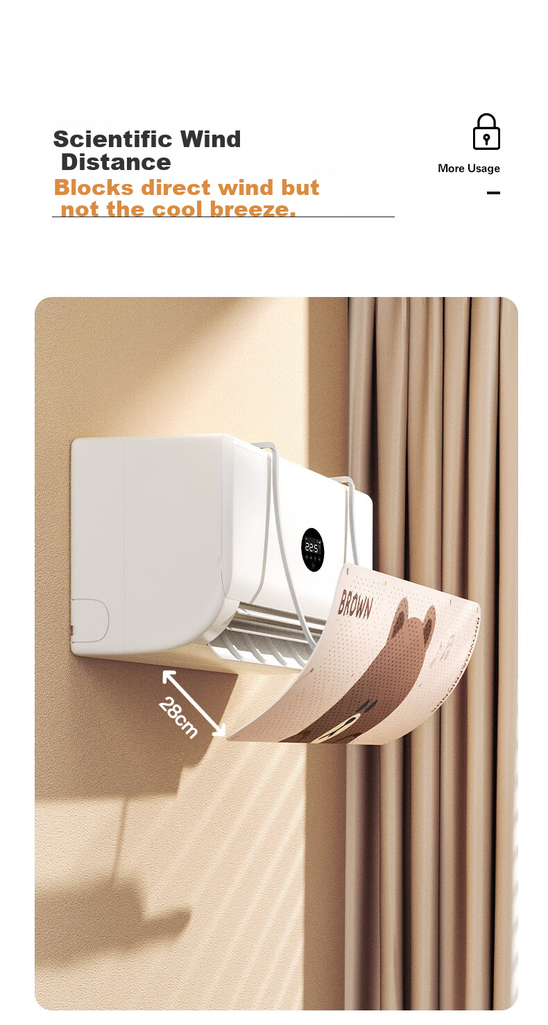 Fan Ye Air Conditioner Wind Deflector Universal Wall-Mounted Airflow Shield Cover 5
