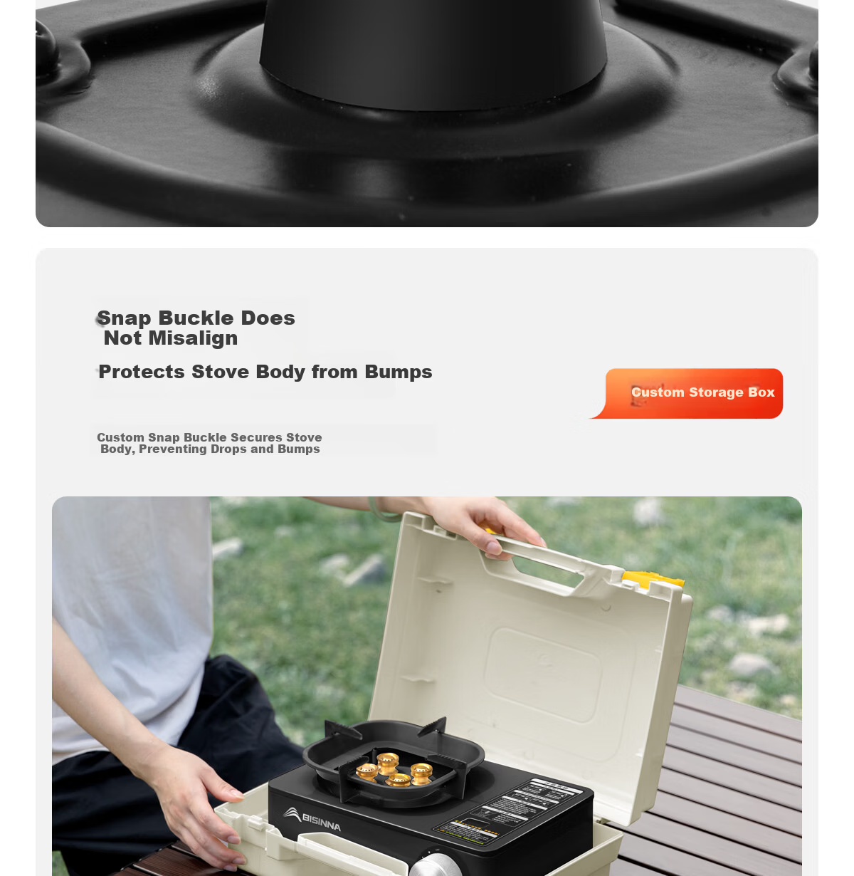 Beishanlang Outdoor Portable Gas Stove Windproof Explosion-Proof Camping Stove High Flame Magnetic Stove Household Gas Cooker Lanye Black 24