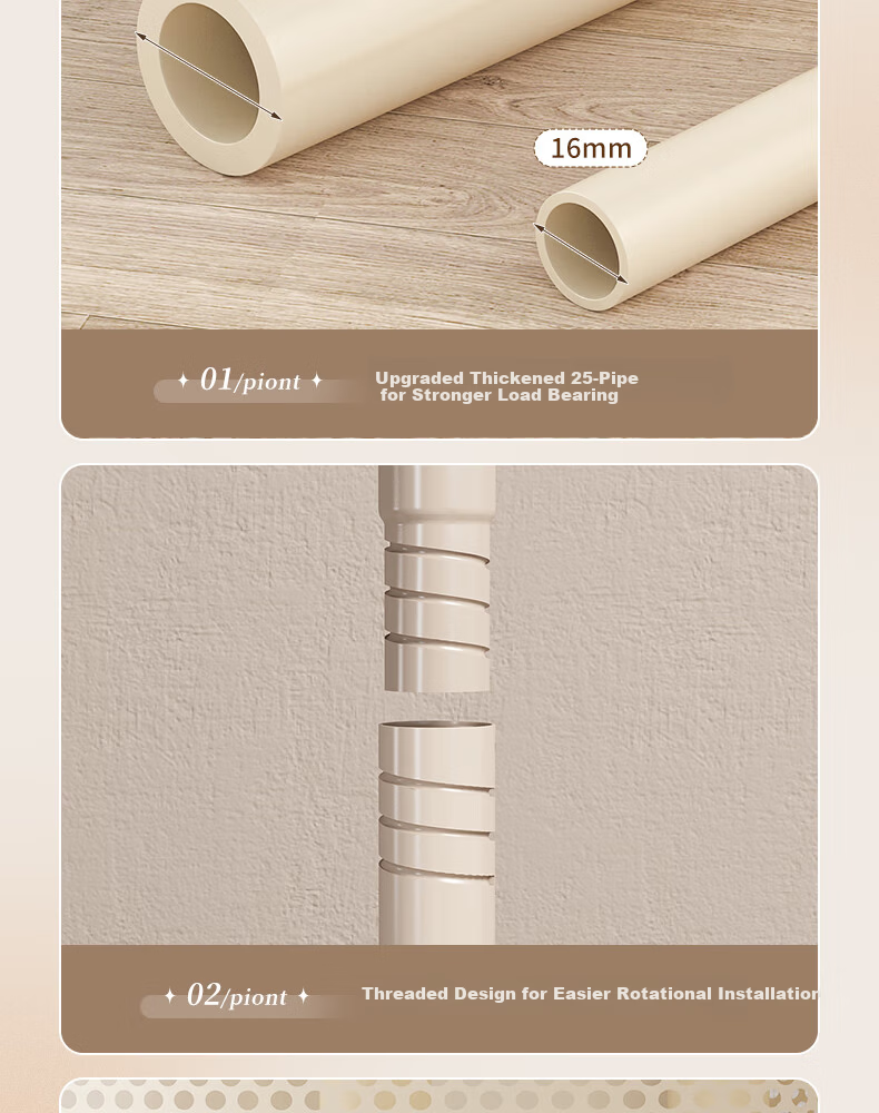 Sannoyilin Floor Standing Coat Rack Bedroom Home Portable Clothes Hanger Indoor Clothes Rack Bedside Clothes Rack 60cm White 13