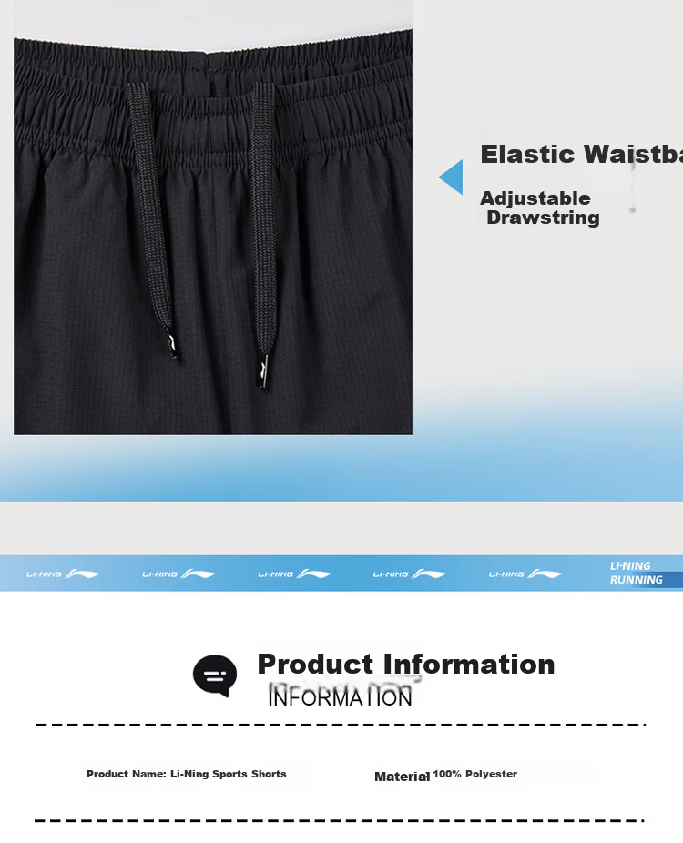 LI-NING Quick-Dry Lightweight Sports Shorts for Men and Women, Fashionable Casual Comfortable Five-Point Shorts 14