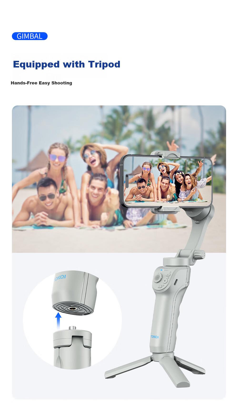 Tuoqi M01 Smartphone Gimbal Stabilizer Professional 3-Axis Anti-Shake All-Scenario Tracking Live Streaming Vlog Tool Smart Handheld Gimbal AI Tracking Eight Modes Standard Edition 16