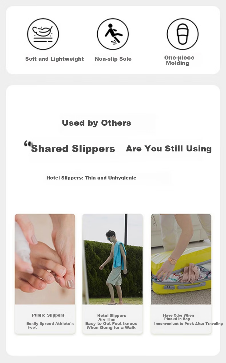 Qiumuxi Foldable Slippers for Women Travel Portable Business Trip Hotel Shower Non-slip Disposable Sandals 1