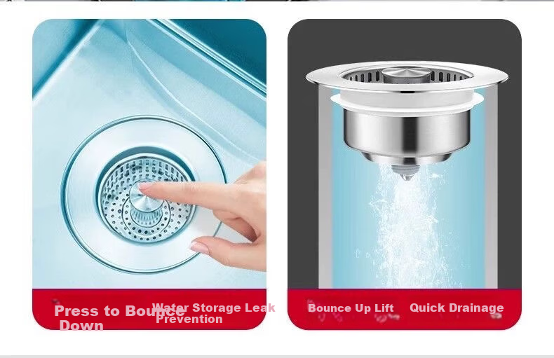 OPLSED [Germany] Stainless Steel Kitchen Sink Drain Accessory Leak-Proof Plug Filter Universal OP-TTX2001 6