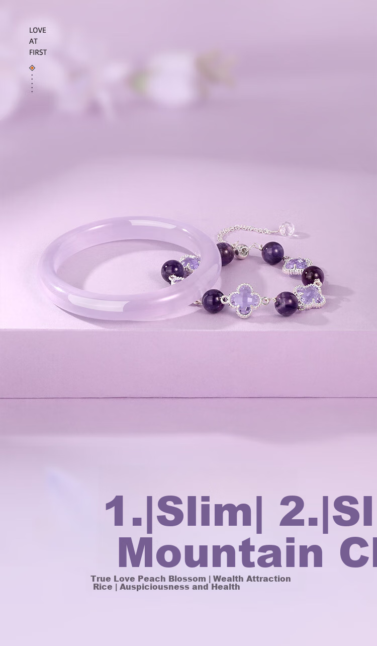 Jinliufu Lucky Four-Leaf Clover Crystal Bracelet Women's Bangle Chinese National Trend Cat's Eye Glass Set Birthday Gift for Girlfriend 14