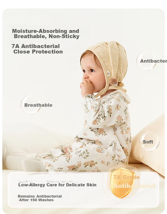 TONGTAI Baby Romper Spring and Autumn Pure Cotton Girls Newborn Jumpsuit Lace Pajamas White 80cm 3
