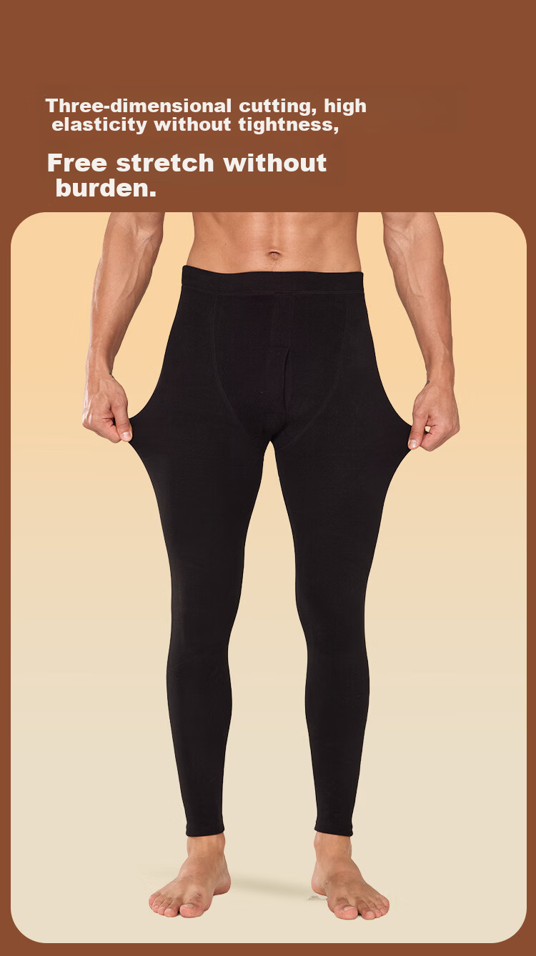 MiiOW 8-in-1 Mink Fur and Silk Knee Support Cotton Pants Men's Thermal Thickened Fleece Antibacterial Cold-Resistant Long Johns 13