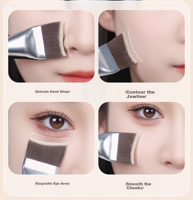 Huayang Green Cloud Mermaid Foundation Brush - 1 Piece, Non-Powder Absorbing, Streak-Free Makeup Brush, Cangzhou Cosmetic Brush 10