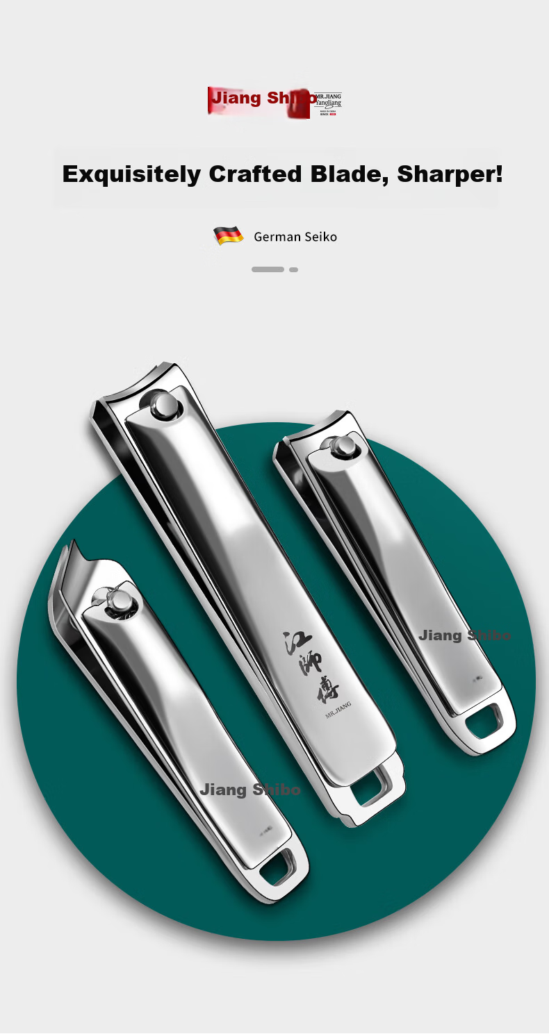 Master Jiang Premium 3-Pack Large Nail Clippers with Angled Edge for Nail Groove, Flat Tip Cuticle Clippers 6