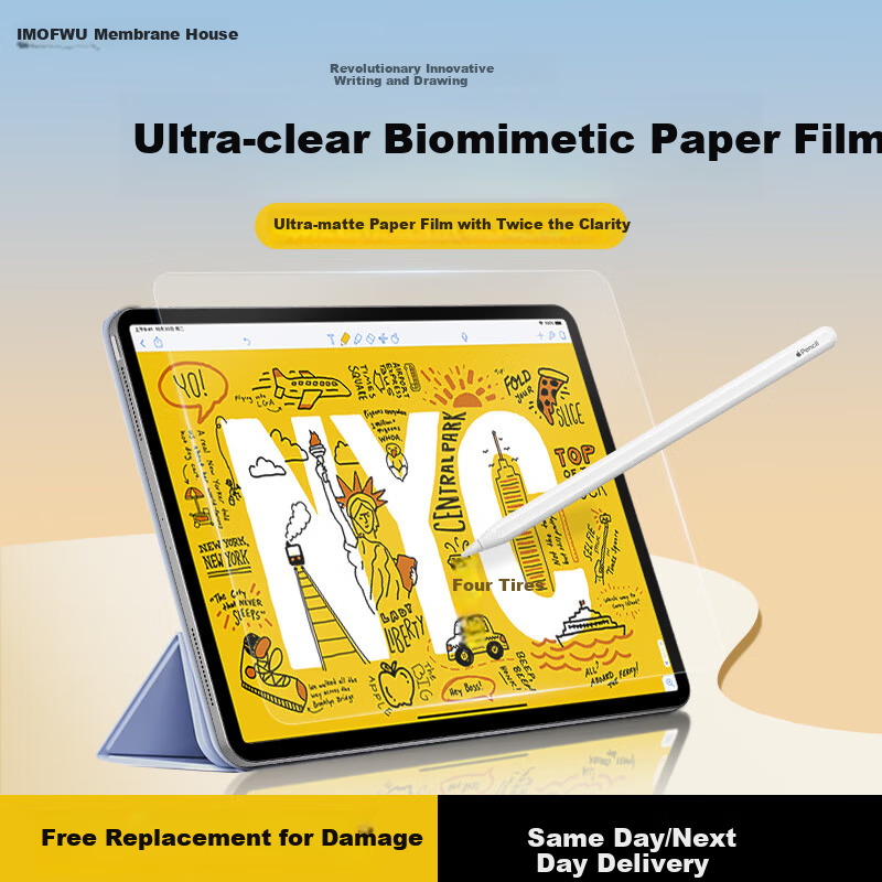 Memebox Silent Paper-Like Screen Protector for 2025 New iPad 11th Gen 11-inch Bionic Paper-Like Ultra Clear Screen Protector for Apple iPad 10th Gen Tablet Handwriting Hydrogel Soft Screen Drawing Fil