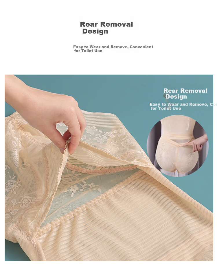 Tingmei Back-Opening One-Piece Shapewear for Women, Tummy Control, Hip Lift, Slimming, Ultra-Thin Lace Breathable Body Shaper, Summer XL 4