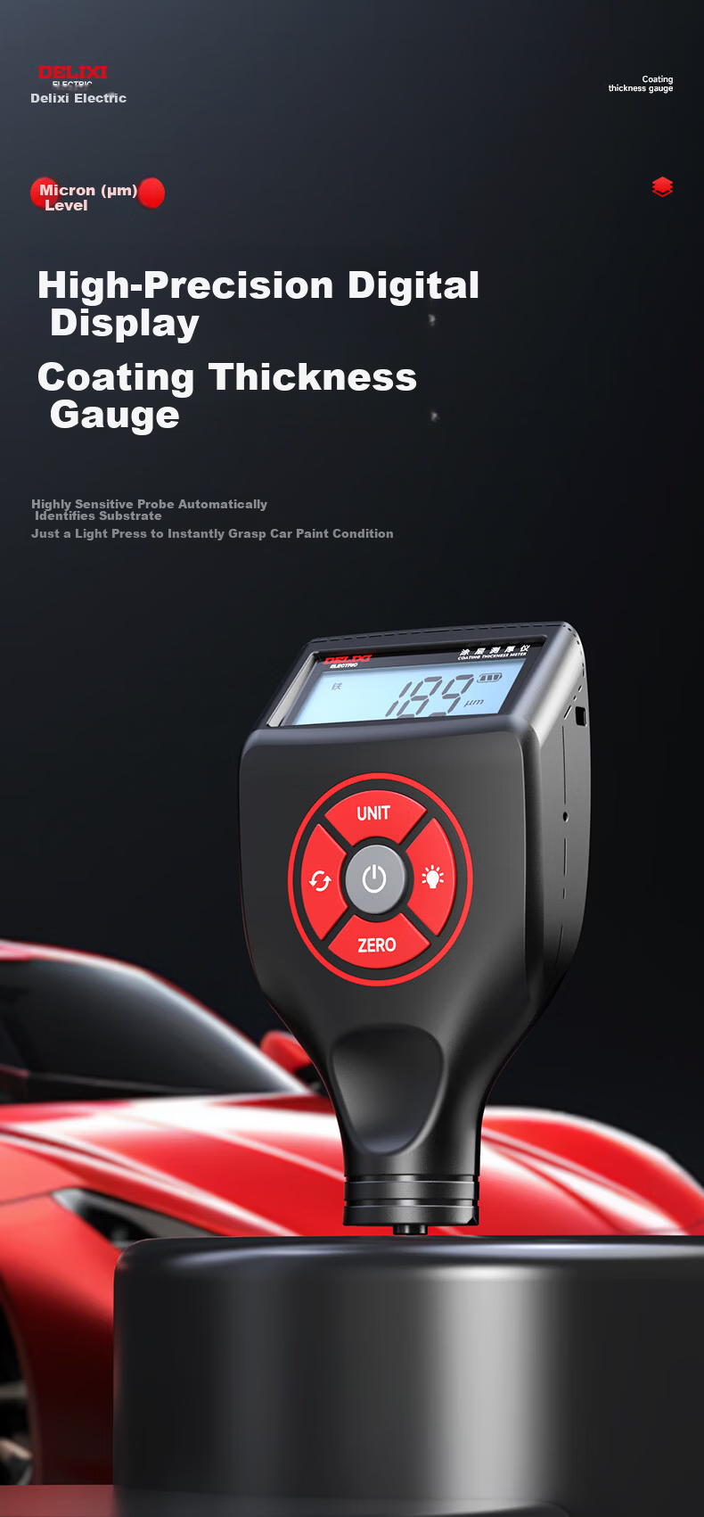 DELIXI ELECTRIC Ultrasonic Thickness Gauge Steel Pipe Wall Thickness Meter Metal Thickness Gauge Steel Plate High Precision Pipeline Boiler Thickness Measurement Instrument 1