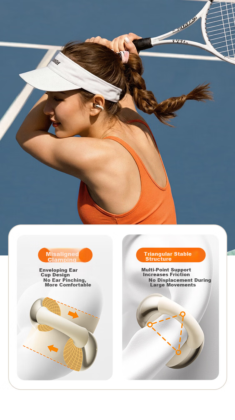 Linklike Ergonomic Certified Bluetooth Ear Clip-On Earphones 2026 Latest Model for Women Comfortable Long Wear Running 16