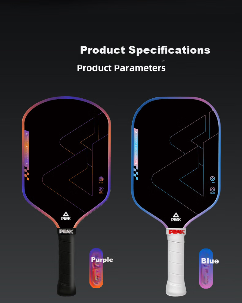 Peak Professional T700 Carbon Fiber Pickleball Paddle Single Set Offensive Durable Blue Rock 7