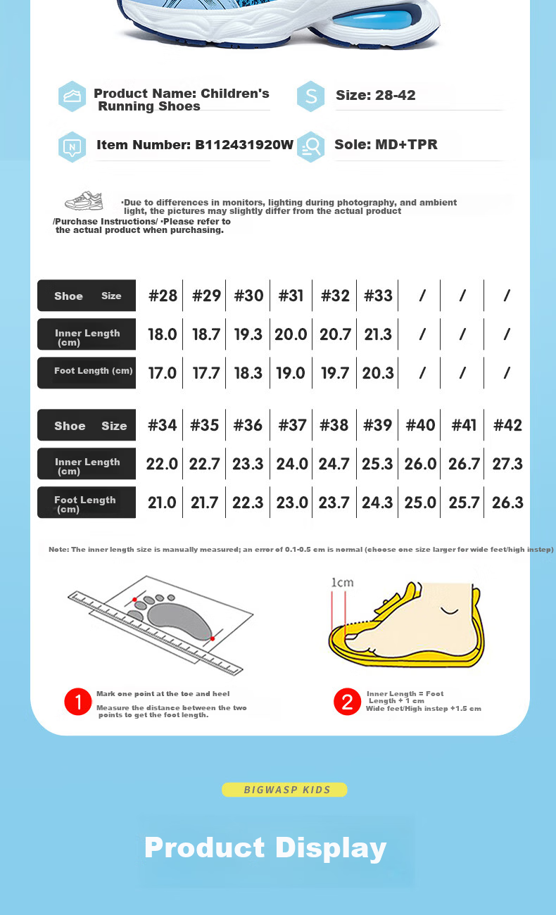 Bumblebee Kids Sports Shoes Children's Running Shoes Spring 2026 Boys Running Shoes B112431920W Gray (Double Mesh) Size 31 1