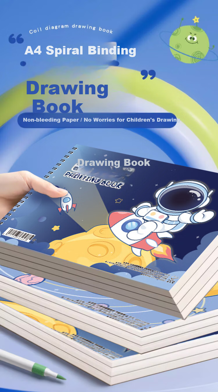 Mili Children's Drawing Book A4 Blank Sketchbook Art Special Kindergarten Primary School Travel Sketch Thickened Sketchbook Back to School Essential Supplies 1