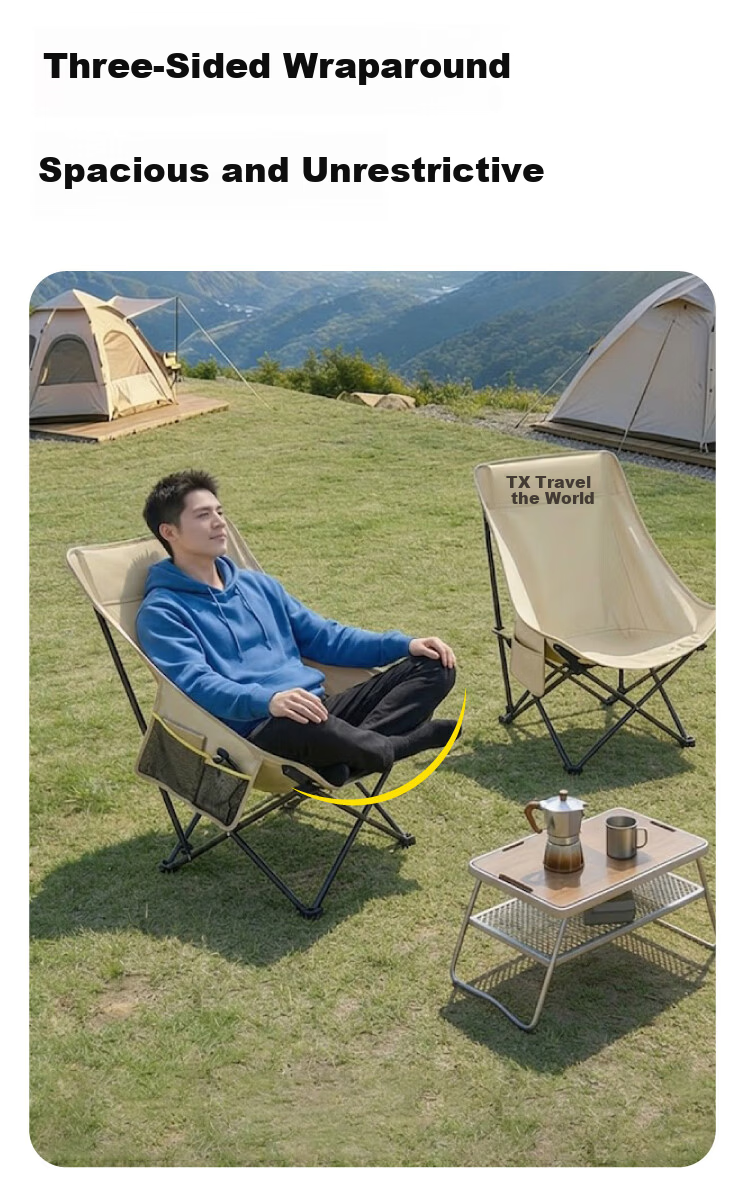 Tuxing Tianxia Outdoor High-Back Moon Chair Folding Chair Portable Picnic Stool Camping Folding Stool Fishing Chair 11