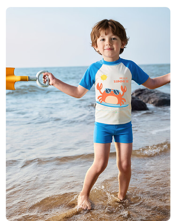 Balabala Kids Swimwear Boys Girls Baby 2026 Summer New Two-Piece Sunscreen Chlorine-Resistant Cartoon Swimsuit Set 57