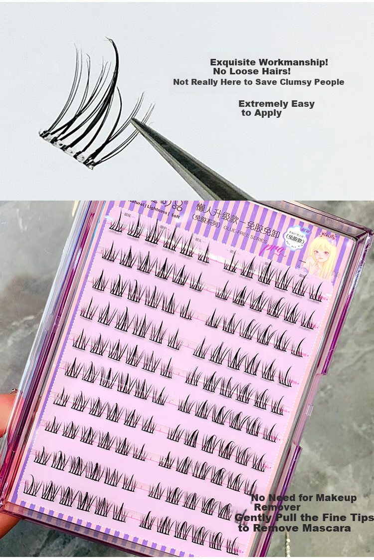 Mengjie Shangpin Cat Paw False Eyelashes Natural Realistic Glue-Free Eyelashes for Women 30