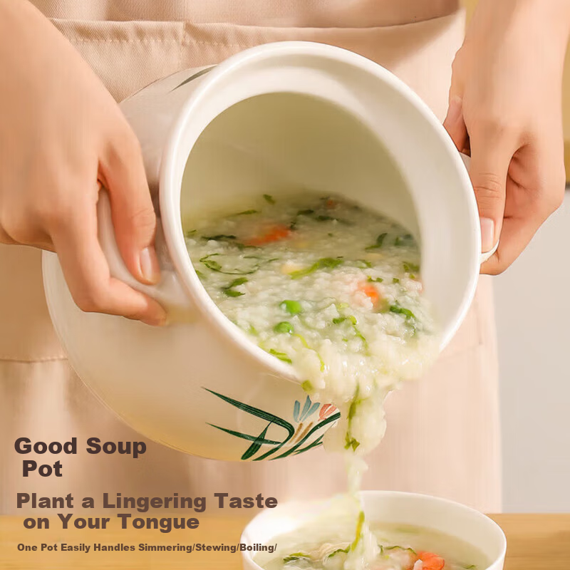 Quanpinwu Ceramic Casserole Large Capacity Gas Stove Compatible Household Porridge Soup Pot Traditional Chinese Stew Pot