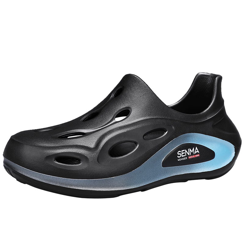 Jingzhenlianggong Hollow-out Sandals Senma Style Outdoor Non-slip Water Shoes Black 42-43