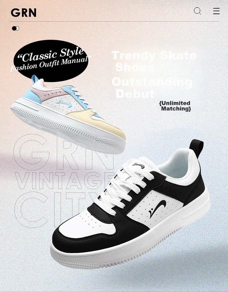 Guirenniao Men's Casual Sneakers New Couple's Thick-Soled Sports Shoes White/Black Size 43 1