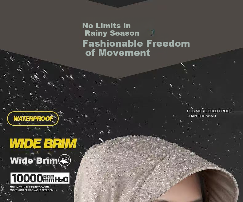 CHENLING Adult Raincoat Long Hooded Windproof Snowproof Security Outdoor Worksite Safety Reflective Raincoat Oxford Fabric Extended Foot Cover - Night Black One Size 3