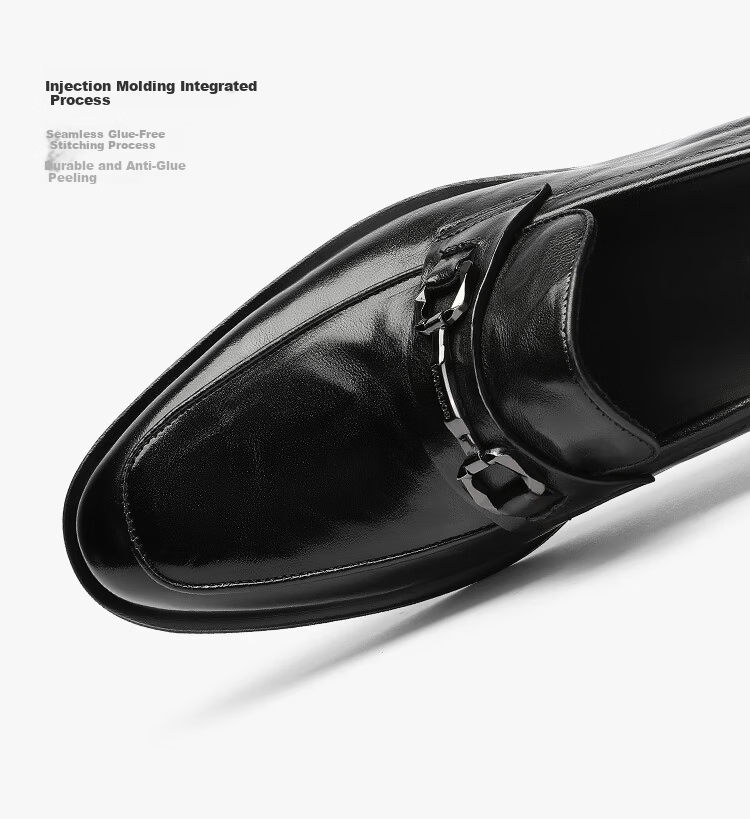 Goldlion Men's Spring Summer Business Leather Slip-On Loafers G515530004AAA Black Size 42 11
