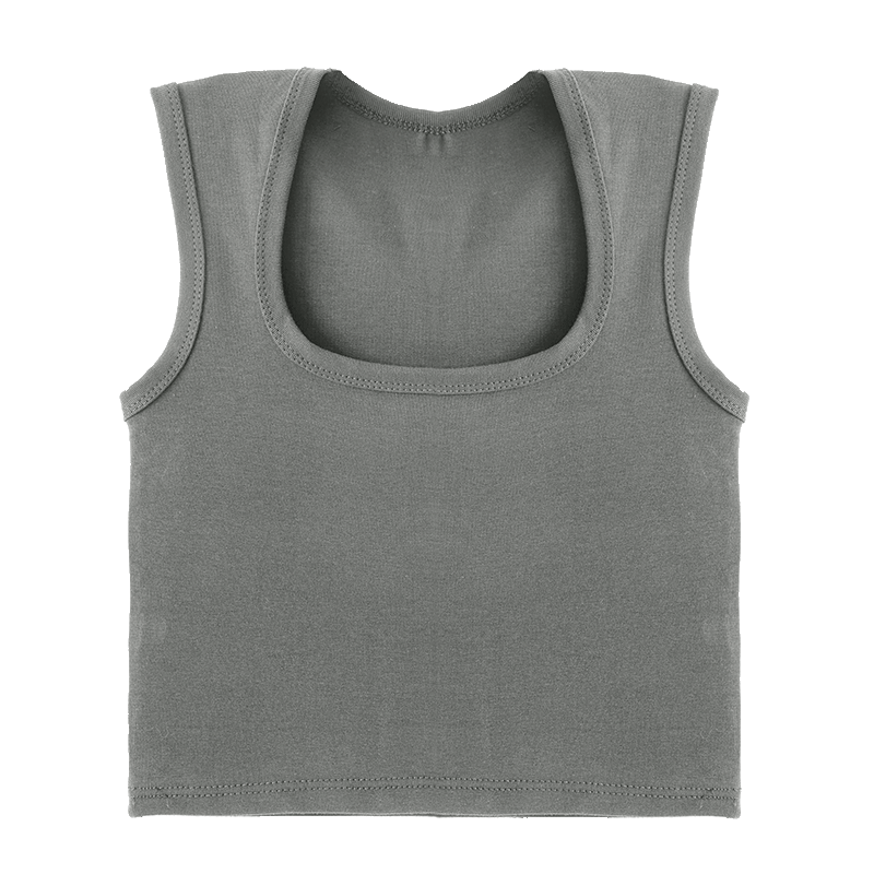 Miiow Women's Pure Cotton Camisole Vest 2026 New Summer Outerwear Side Coverage Racerback Wide Strap Square Neck Basic Top