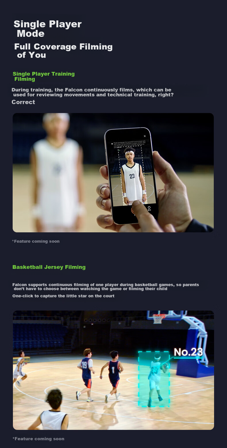 XBOT GO Falcon Court Camera Falcon Event-Grade AI Auto-Tracking Camera Professional Live Recording Device for Soccer and Basketball Training - Green 14