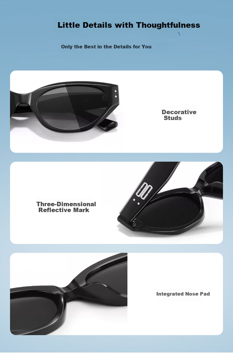 Kousu Cat Eye Sunglasses for Women 2026 New High-End Polarized UV Protection Square-Round Face Slimming Sunglasses 13