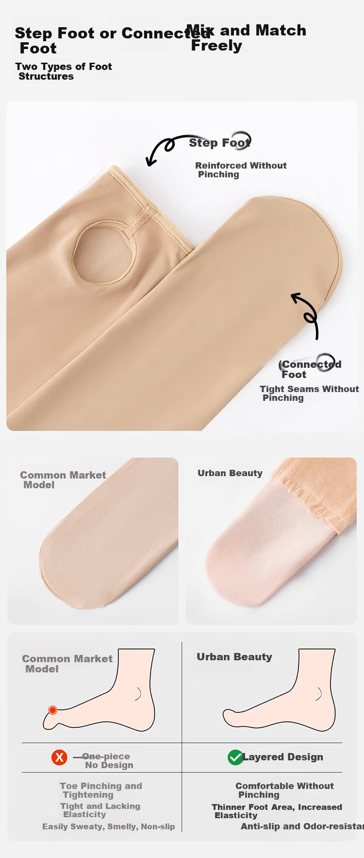Urban Beauty 200g Light Leg Magic Tights Women Autumn Winter Fleece Thickened Nude High Waist Slimming Footed Stockings 9
