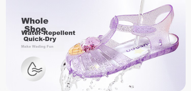 Mutong Girls' Summer Jelly Sandals Soft Sole Anti-Collision Toddler Closed-Toe Beach Shoes Cute Bunny Pink Size 160 13