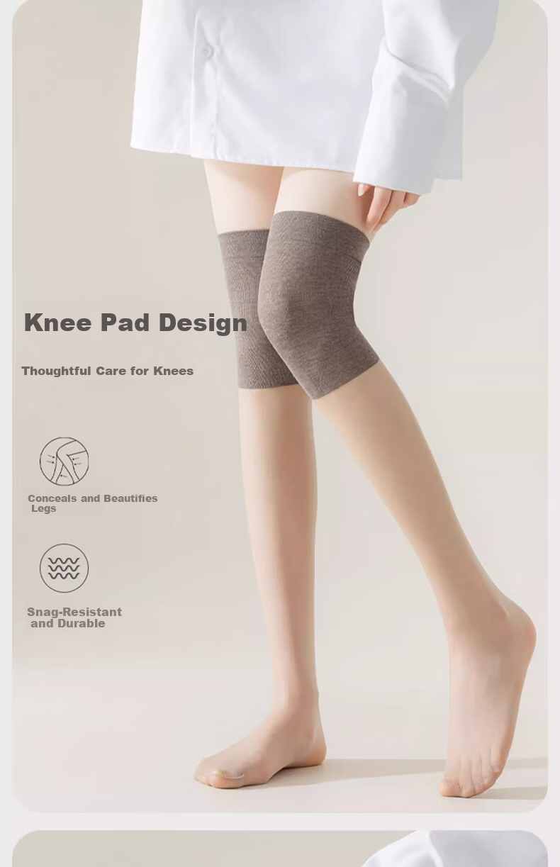 Cotton Full Knee-High Knee Brace Stockings for Women Over-the-Knee Air Conditioning Socks Anti-Slip Anti-Snag Calf Half-Length Mid-Calf Long Socks Summer 4