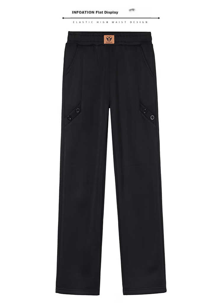 Woodpecker Women's Versatile Straight Loose Slimming Long Pants Spring Autumn New High Waist Sports Casual Pants Black 2XL 23