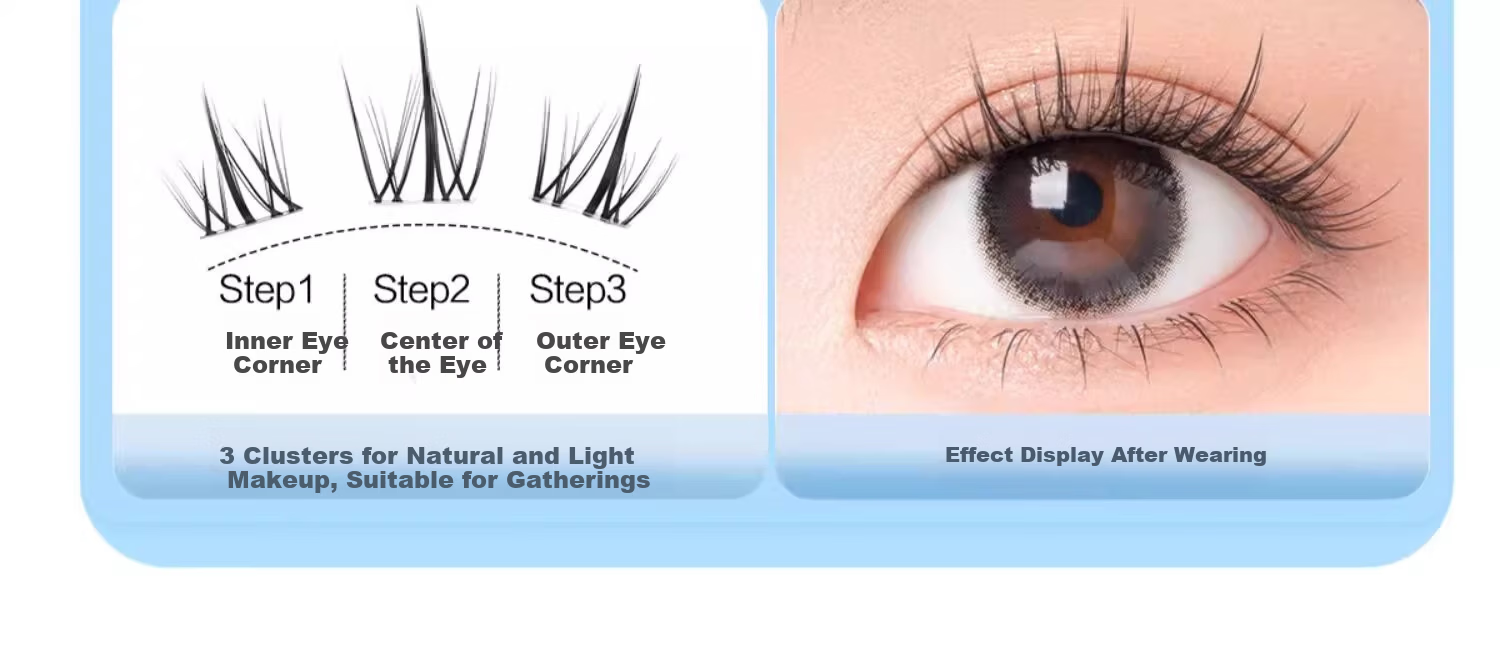 Ouyizi Self-Adhesive False Eyelashes Natural Beginner No Glue Needed Removable Segment Eyelash Clusters 120 Pieces 14