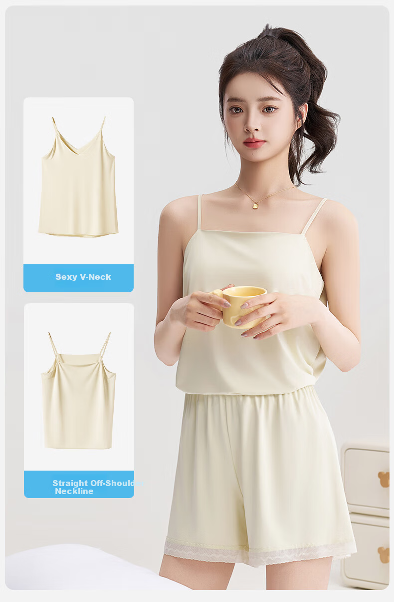 MiiOW Ice Silk Satin Women's Camisole Tank Top Sleeveless Sexy Back Summer Outerwear Versatile Blazer Shirt 6
