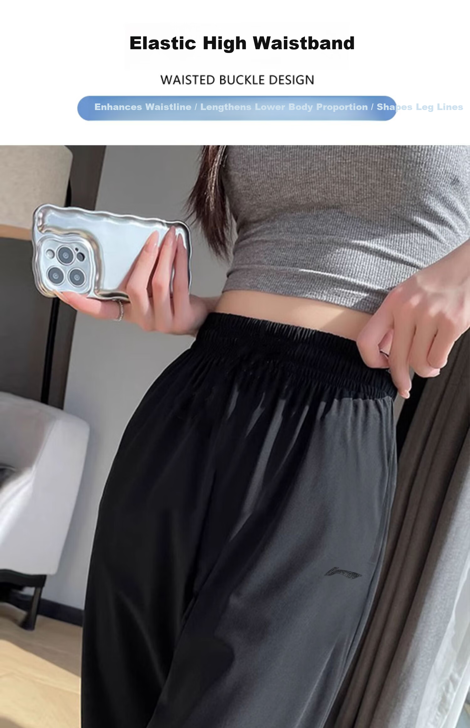 LI-NING Women's Sports Pants Flat Waist Running Long Pants Quick-Dry Fashion Logo Casual Athletic Trousers 4