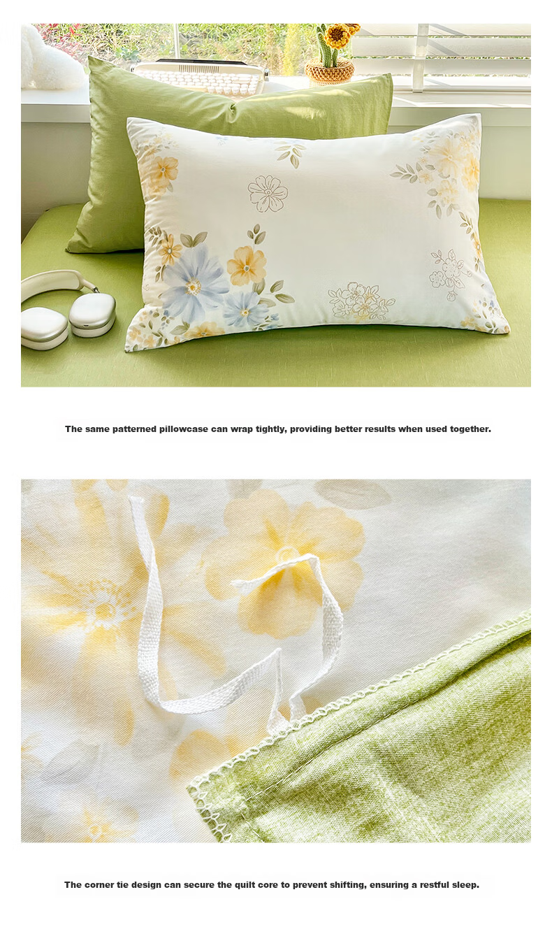 Grace 7A Antibacterial 100% Cotton Four-Piece Bedding Set Xinjiang Cotton Duvet Cover 220x240cm for 1.8/2m Bed 7