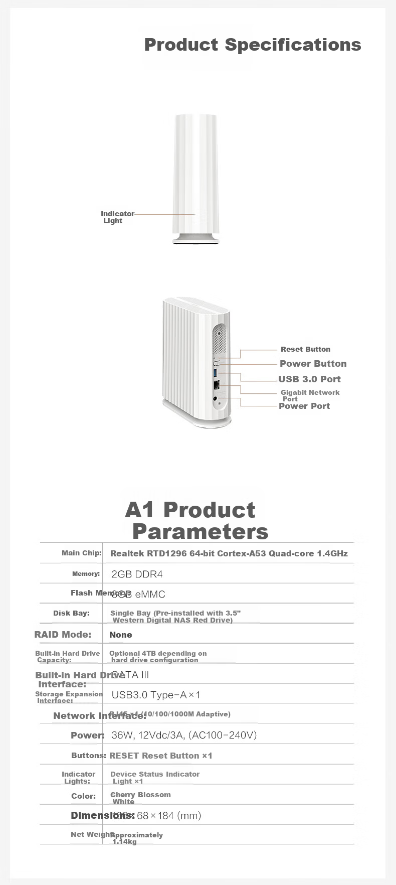 Lenovo Personal Cloud New T2Pro Dual-Bay NAS Diskless Version Home Network Storage Server, Phone Album Backup Private Cloud 19