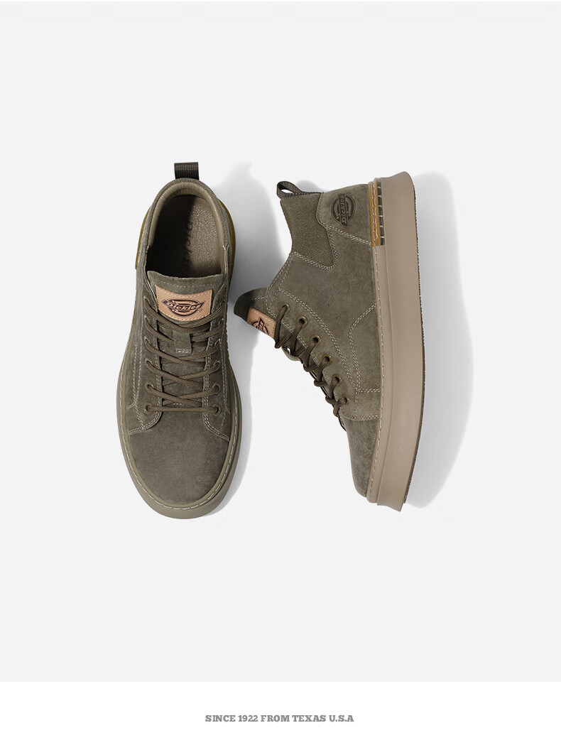 Dickies Men's Martin Boots, Casual Trendy Versatile Comfortable Breathable Men's Shoes Work Boots, Camel Color, Size 42 3