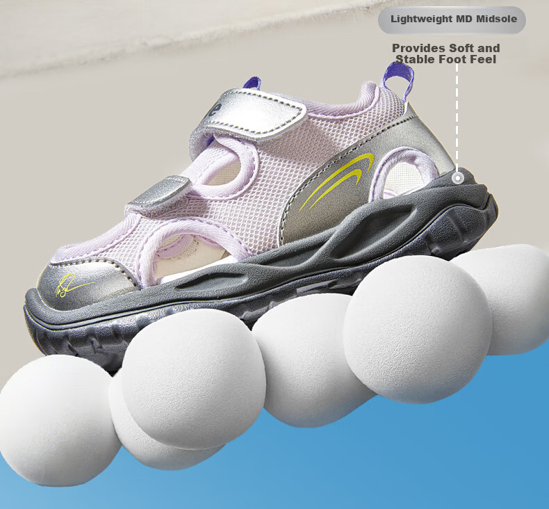 Ginoble Children's Walking Shoes Summer 2026 Breathable Sandals for Boys and Girls Ages 1-5 GW1918 Feather Pink 8