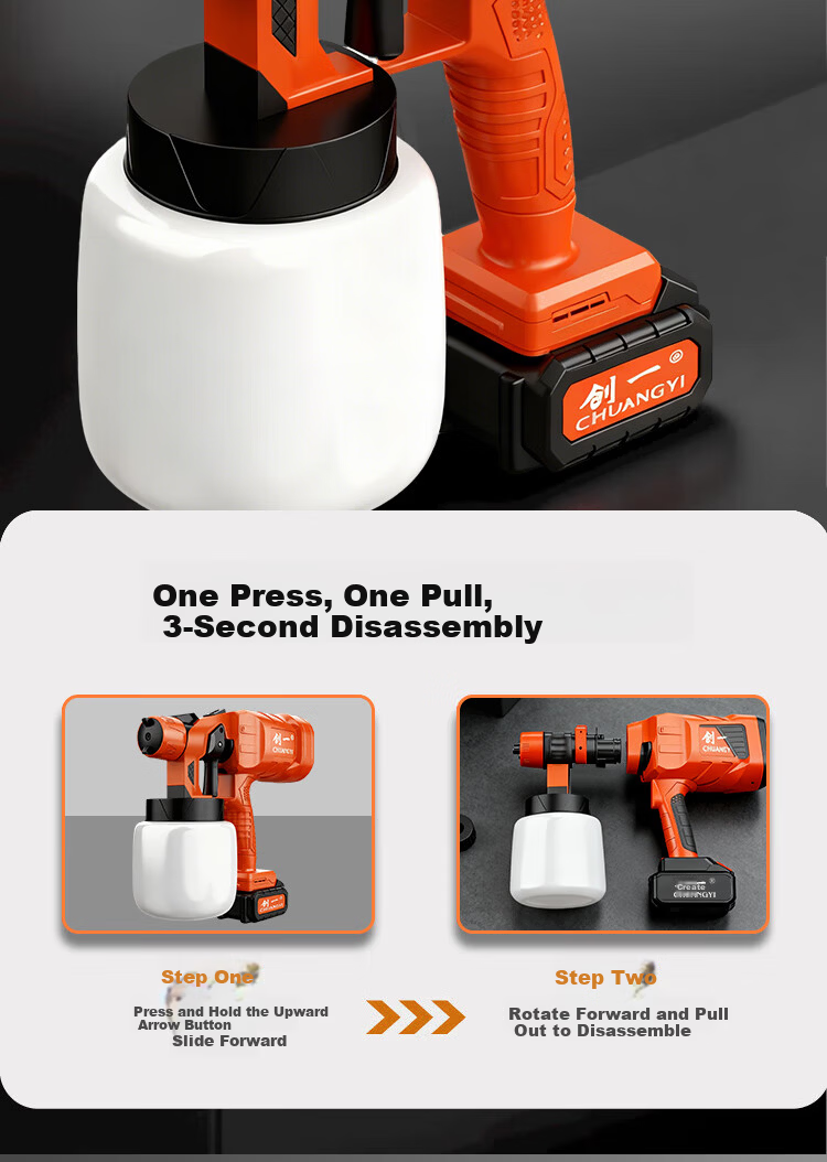 Chuangyi Electric Paint Sprayer Latex Paint Spray Gun Handheld High Atomization Door Coating Sprayer 11