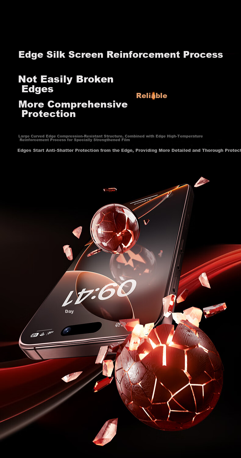 Benks [AR Ultra-Clear Enhanced Transparency] Tempered Glass Screen Protector for Apple IPhone 16 Pro Max, Anti-Reflective Full-Screen HD Anti-Fingerprint Glass Protective Film 3