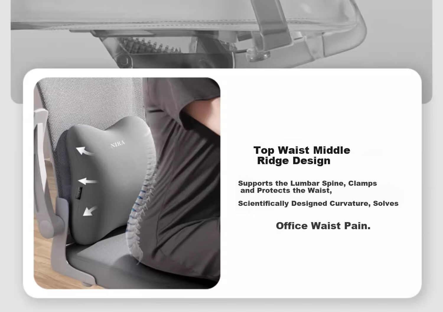 Nila Lumbar Support Office Cushion Seat Pad Workstation Long Sitting Waist Pillow Backrest Cushion Lumbar Support Pad Waist Protector 10