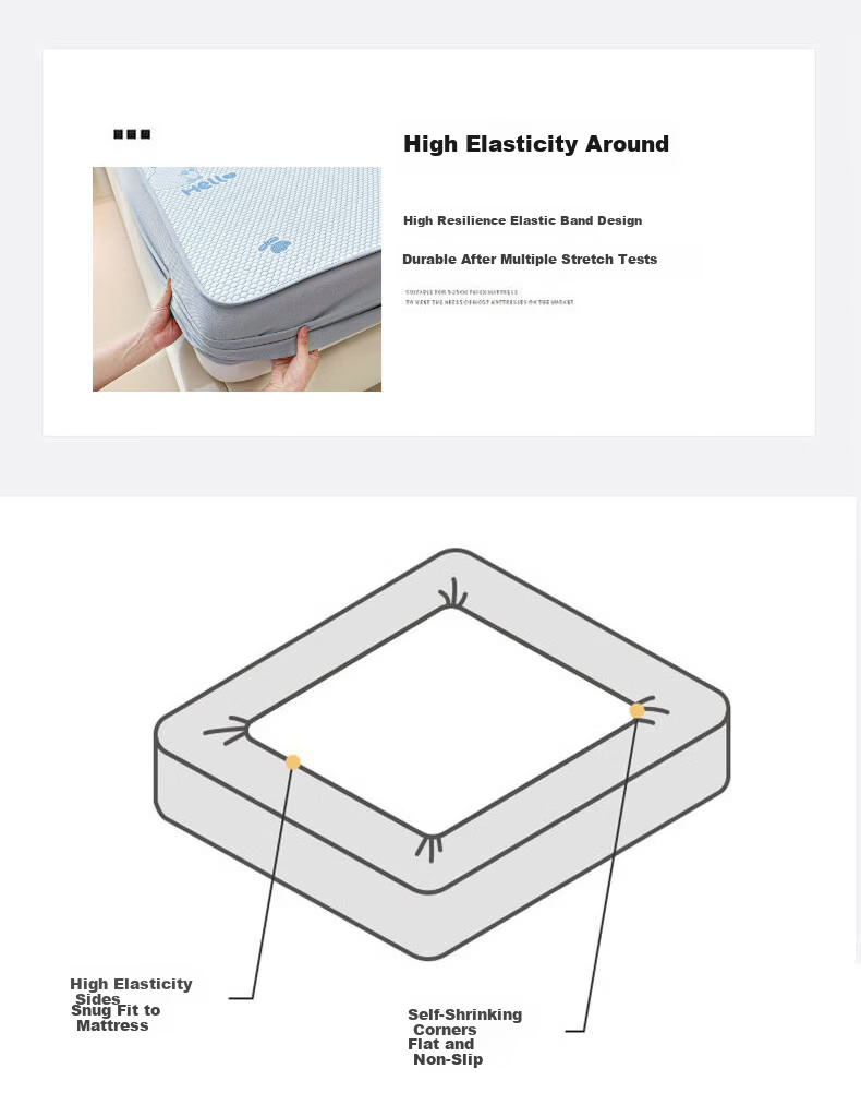 MUJI Class A Summer Cooling Ice Silk Bed Sheet Three-Piece Set 1.8x2m Double Full-Cover Bed Skirt Mattress Protector 11