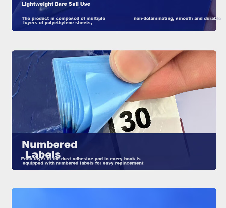 Zhongjing Adhesive Dust Mat Peelable Dust Removal Pad Cleanroom Factory Floor Mat 60X90CM Blue 5