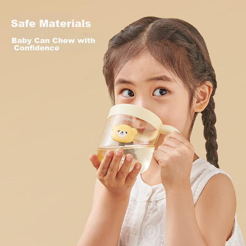 Ecoco Kids Mouthwash Cup Tooth Brushing Cup Household Anti-Drop Cartoon Food-Grade Baby Toothbrush Holder Set