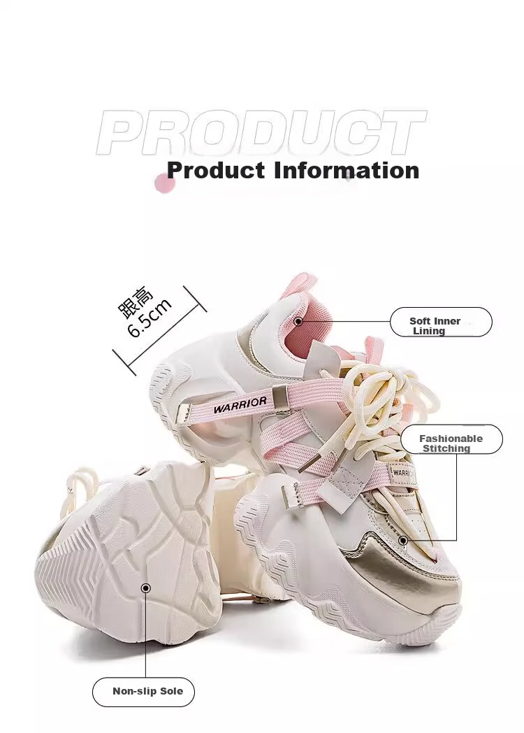 Warrior Official Women's Summer Dad Sneakers 2026 New Sports Shoes Versatile Beige Mesh Style Size 35 7