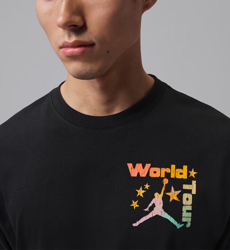 Jordan Men's Summer New Fashion Trendy Breathable Sports Casual Short Sleeve T-Shirt IF3156-010 Black M 5
