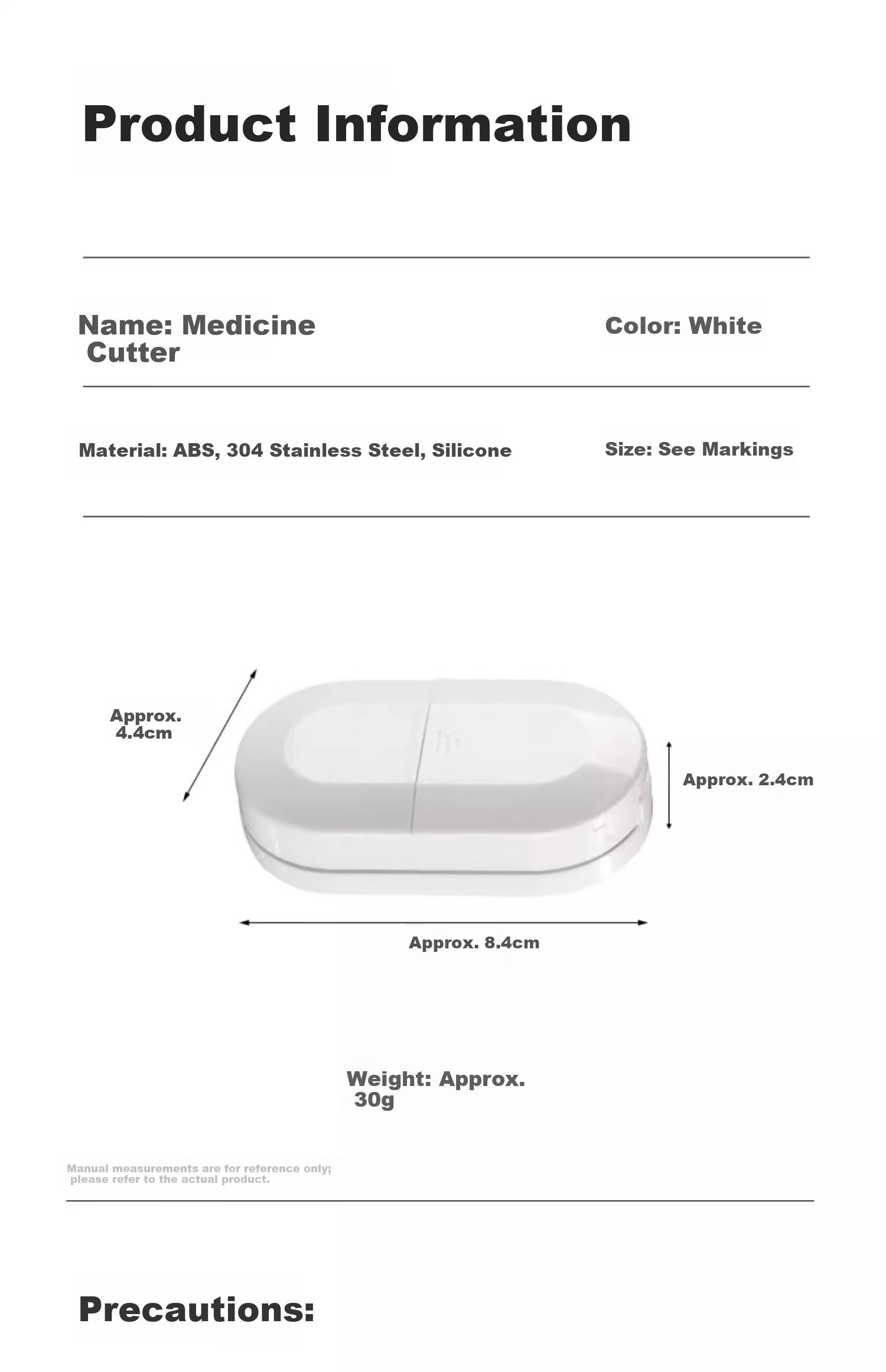 BaiCaoYuan Pill Cutter and Divider, Portable Medicine Tablet Splitter with Four Compartments 26